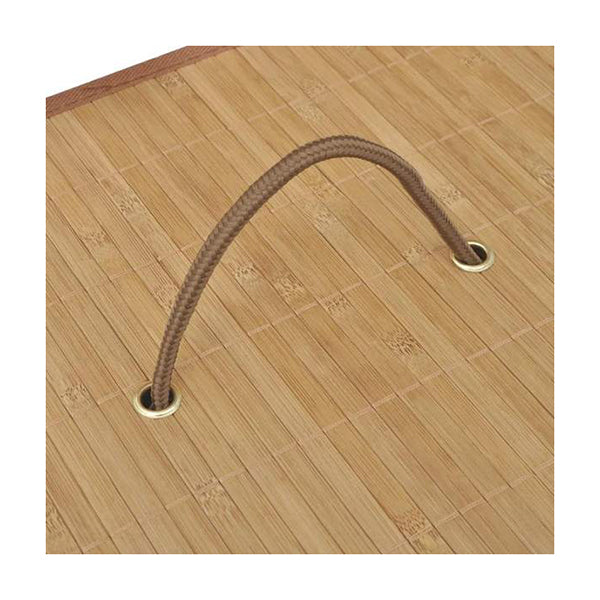 Bamboo Laundry Bin Rectangular Natural