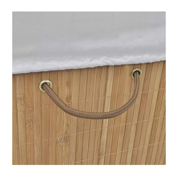 Bamboo Laundry Bin Rectangular Natural