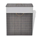 Bamboo Laundry Bin Rectangular Dark Brown