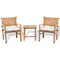 Bistro Set With Side Table And Cushion Bamboo
