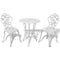 Bistro Set 3 Pieces White Cast Aluminum