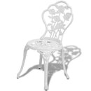 Bistro Set 3 Pieces White Cast Aluminum