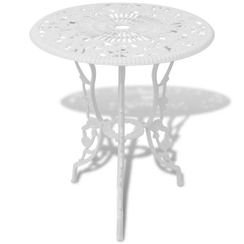 Bistro Set 3 Pieces White Cast Aluminum