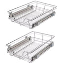 Pull-Out Wire Baskets Silver 400 Mm 2 Pcs