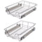 Pull-Out Wire Baskets Silver 400 Mm 2 Pcs