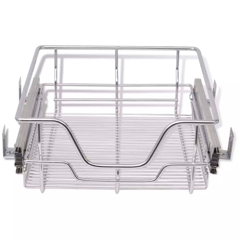 Pull-Out Wire Baskets Silver 400 Mm 2 Pcs