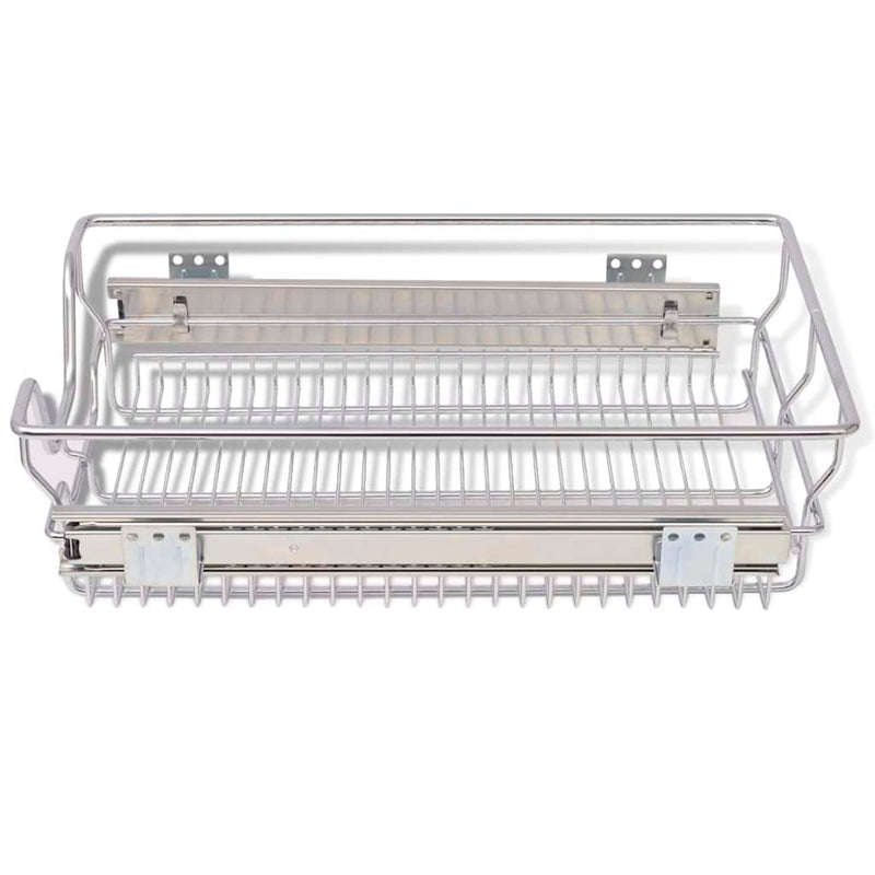 Pull-Out Wire Baskets Silver 400 Mm 2 Pcs