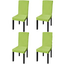 Straight Stretchable Chair Cover 4 pcs Green