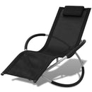 Outdoor Geometrical Sunlounger Steel Black And Grey