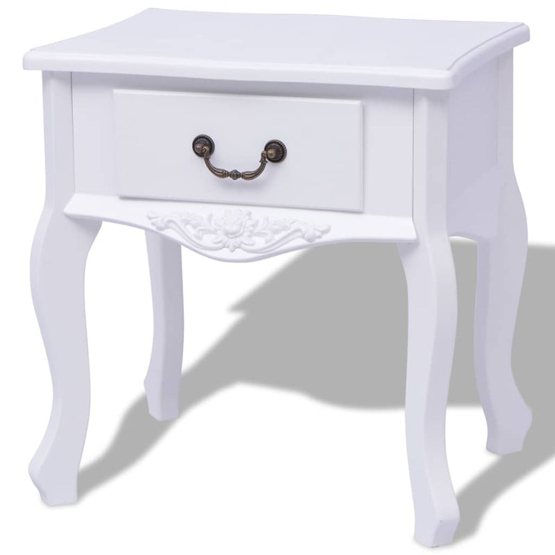 Bedside Cabinets MDF White 2 Pcs