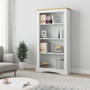 4 Tier Bookcase Mexican Pine Corona Range White 81x29x150 cm