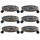 Plant Trolleys 6 pcs Bronze 30 cm Plastic