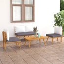 4 Piece Garden Lounge Set with Cushions Solid Acacia Wood