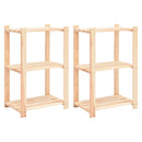 3 Tier Storage Racks 2 pcs 60x38x90 cm Solid Wood Pine 150 kg