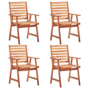 Outdoor Dining Chairs 4 pcs Solid Acacia Wood