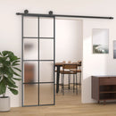 Sliding Door Aluminium and ESG Glass 76x205 cm Black
