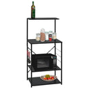 Microwave Cabinet Black 600 x 396 x 1230 mm Engineered Wood