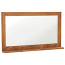 Wall Mirror with Shelf 100x12x60 cm Solid Teak Wood