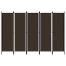 5 Panel Room Divider Brown 250x180 cm
