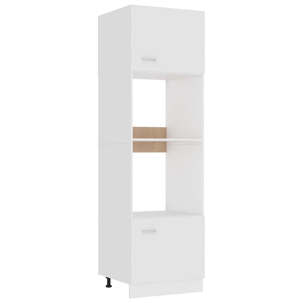 Microwave Cabinet White 60x57x207 cm Engineered Wood