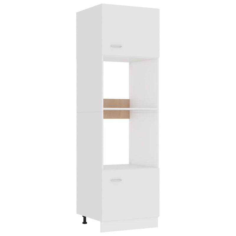Microwave Cabinet White 60x57x207 cm Engineered Wood
