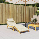 Sun Lounger Cushion Cream 186x58x4cm Oxford Fabric