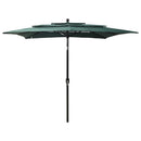 3 Tier Parasol with Aluminium Pole Green 250 x 250 cm