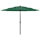 3 Tier Parasol with Aluminium Pole Green 3 m