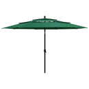 3 Tier Parasol with Aluminium Pole Green 350 cm