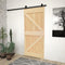 Sliding Door with Hardware Set 90x210 cm Solid Pine Wood