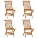 Folding Garden Chairs 4 pcs Solid Wood Teak