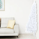 Artificial Half Christmas Tree with Stand White 210 cm PVC