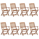 Folding Outdoor Chairs 8 pcs Solid Acacia Wood