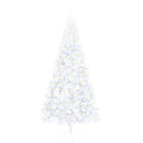 Artificial Half Christmas Tree with LED and Stand White 210 cm PVC