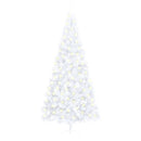 Artificial Half Christmas Tree with LED and Stand White 240 cm PVC