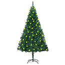 Artificial Christmas Tree with LEDs and Thick Branches Green 180 cm