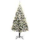 Artificial Christmas Tree with LEDs and Flocked Snow Green 300 cm PVC
