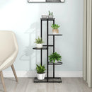 5 Floor Flower Stand 43x22x98 cm Black Metal