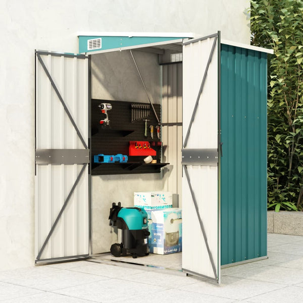 Wall mounted Garden Shed Green 118x100x178 cm Galvanised Steel