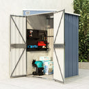 Wall mounted Garden Shed Grey 118x100x178 cm Galvanised Steel