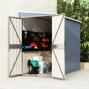 Wall mounted Garden Shed Grey 118x194x178 cm Galvanised Steel