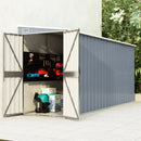 Wall mounted Garden Shed Grey 118x382x178 cm Galvanised Steel