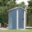 Garden Shed Grey 1260 x 975 x 1770 mm Galvanised Steel
