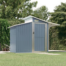 Garden Shed Grey 2700 x 1300 x 2085 mm Galvanised Steel