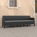 4 Seater Garden Sofa with Cushions Anthracite PP Rattan