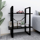 2 Tier Book Cabinet Black 60x30x70 cm Engineered Wood