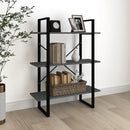 3 Tier Book Cabinet Grey 80x30x105 cm Solid Pine Wood