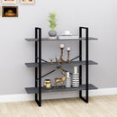 3 Tier Book Cabinet Grey 100x30x105 cm Solid Pine Wood