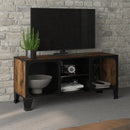 TV Cabinet Rustic Brown 105x36x47 cm Metal and MDF