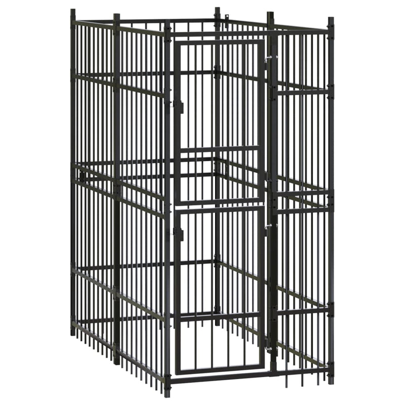 Outdoor Dog Kennel Steel 96 x 192 x 200 cm